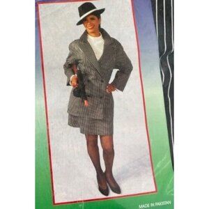 Alexanders Costumes Female Gangster Mob Costume Size Medium Black Striped NEW